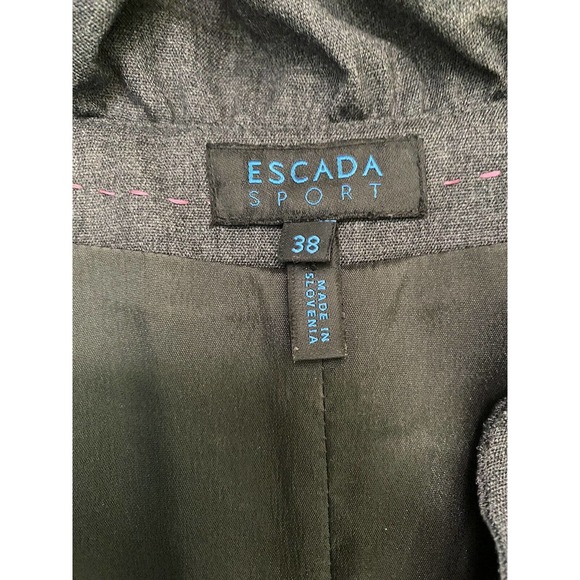 Escada Sport Sheath Dress V Neck Sleeveless Wool Ruffled Belt Lined Zip … - Picture 10 of 12